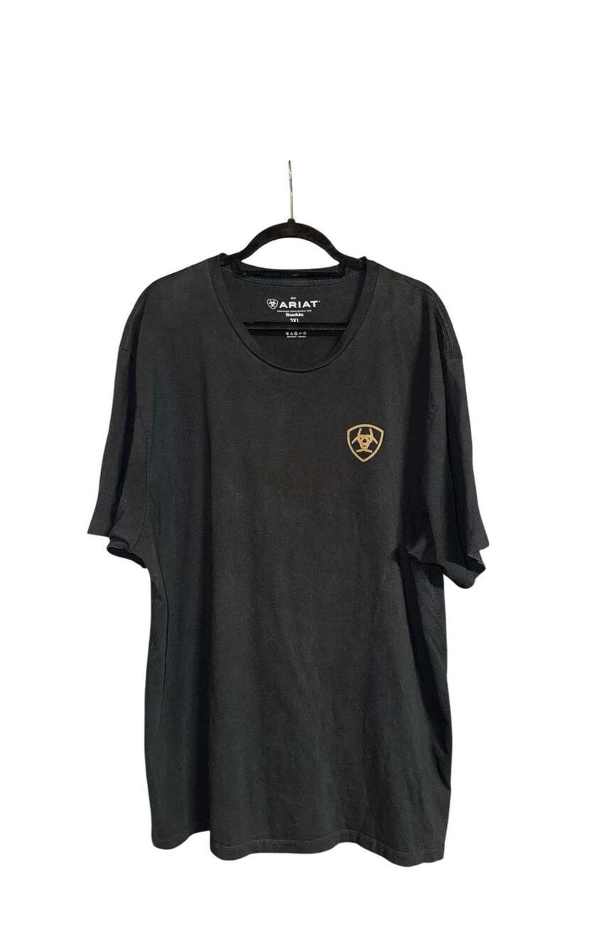 Ariat T-Shirt Size 3XL Black Camo Box Logo Graphic Tee